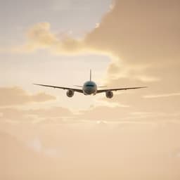 Avion en vol au lever du soleil illustrant les services de maintenance aéronautique de Sabena technics